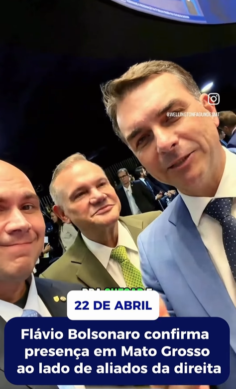Flávio Bolsonaro confirma presença em Mato Grosso ao lado de aliados da direita