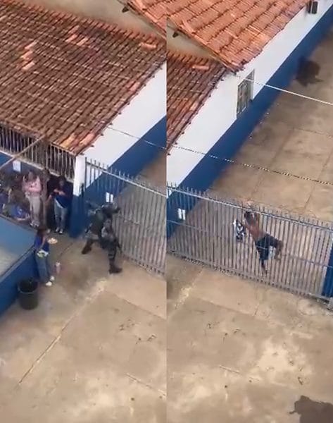Motociclista foge da PM, invade escola e acaba preso em Várzea Grande