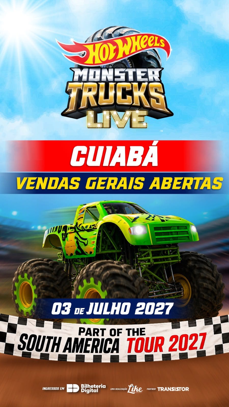 Espetáculo de carros gigantes da Hot Wheels estará em Cuiabá; saiba onde comprar ingressos