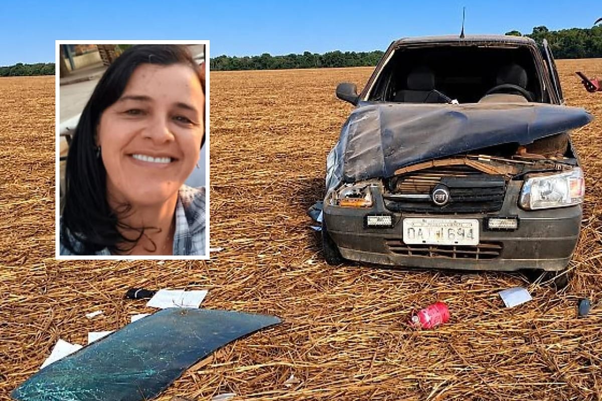 Mulher morre após perder controle de carro e capotar em rodovia de MT