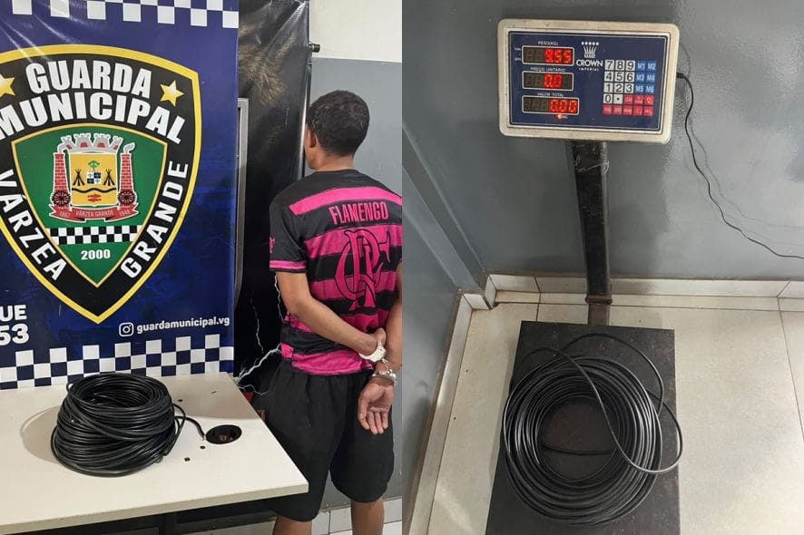 Jovem é flagrado novamente com fios furtados de loja em Várzea Grande