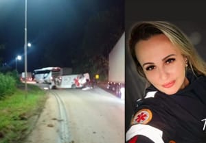 Técnica do Samu e motorista morrem em colisão entre ambulância e carreta