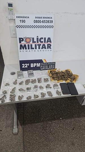 Cavalaria da PM prende faccionados com porções de maconha em Peixoto de Azevedo