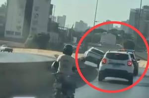 Vídeo flagra carro andando em duas rodas na Avenida Miguel Sutil