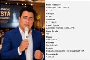 Servidor da Assembleia tenta provocar Abílio em coletiva e é flagrado com adesivo de Botelho