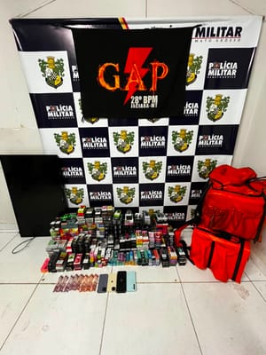 Polícia Militar apreende 668 cigarros eletrônicos e prende dois faccionados em Jaciara